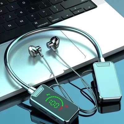 HE-06/S8 New Neck Bluetooth Headset Sports Karaoke Super Long Standby Super Large Digital Display Card Explosion