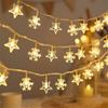 Lampki Choinkowe LED Snowflake/star - 3m/20 Lampek Ciepłe Białe/warm White Zasilane Bat. 3xAA EHD-LS04