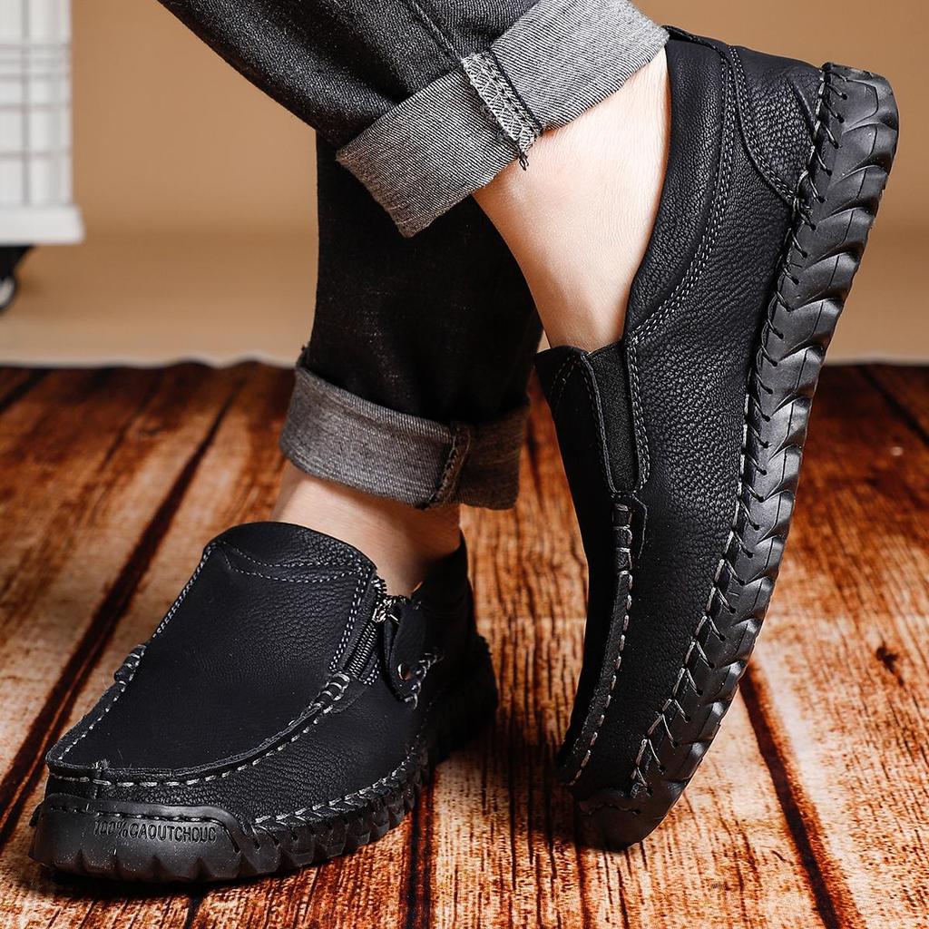 Ręcznie robione męskie buty casualowe z zamszu, wygodne i oddychające mokasyny, męskie buty biznesowe płaskie, buty do jazdy