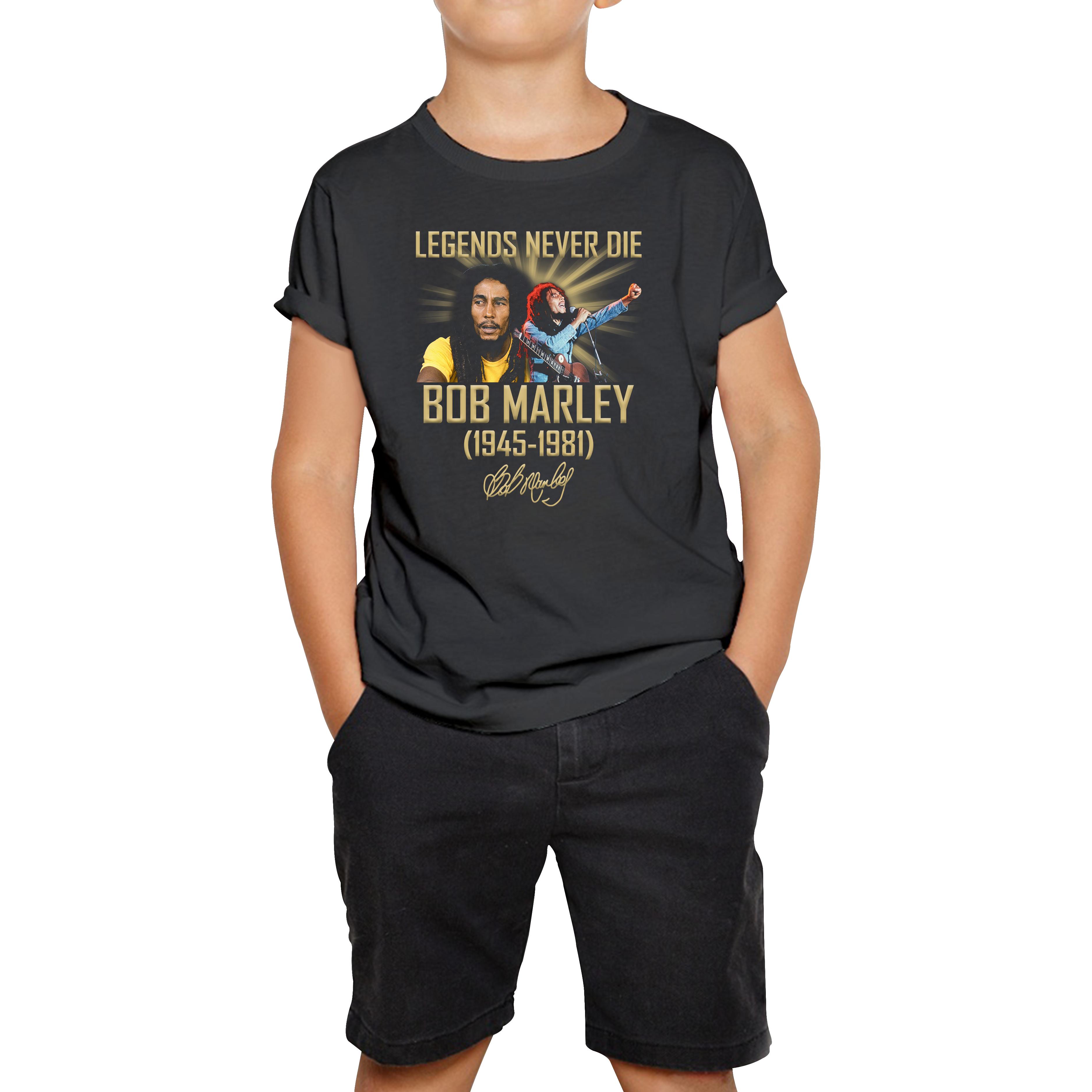 Bob Marley Legends Never Die Kids T Shirt 150