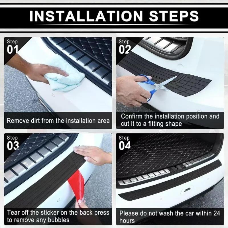 Trunk Protection Strip, Threshold Strip, Anti Trampling Sticker Protection Strip, Tailgate Border Scraping 104cm чёрный