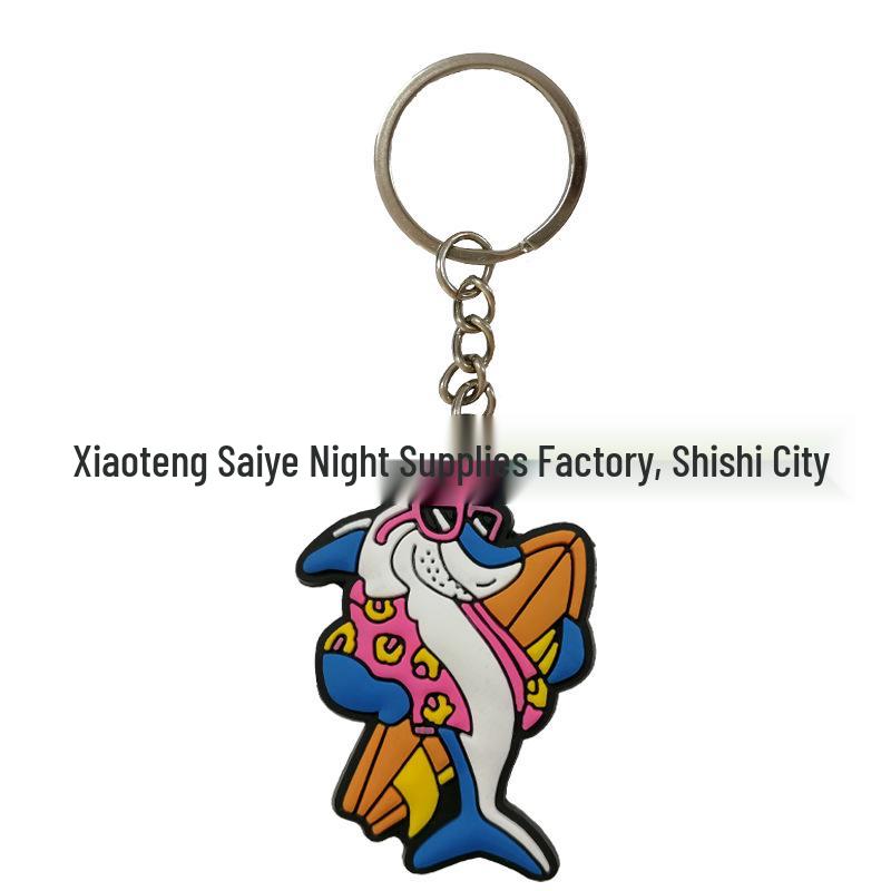 Ocean Shark PVC Keychain Pendant Ornament Gift