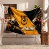 Hull FC Flanelldecke, Personalisierte Weiche Überwurfdecke mit individuellem Namenstext, Heimdekoration Geschenk
