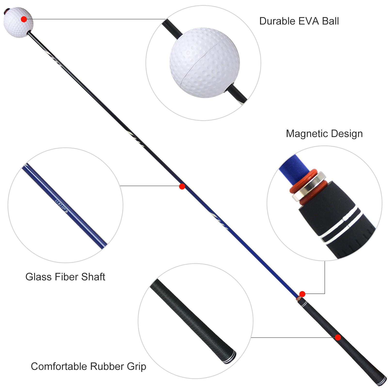 

Swing Trainer, Shaft and EVA with Anti Slip Rubber Grip for Indoor Outdoor Practice, Magnetic Design for Correct and Strength