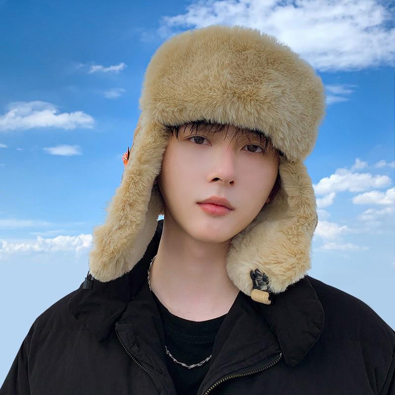 New Bomber Hat Thick Warm Fur Winter Cap for Men Women Earflap Pilot Hat Outdoor Ski Russian Fashionable Male Female Beanie Hat