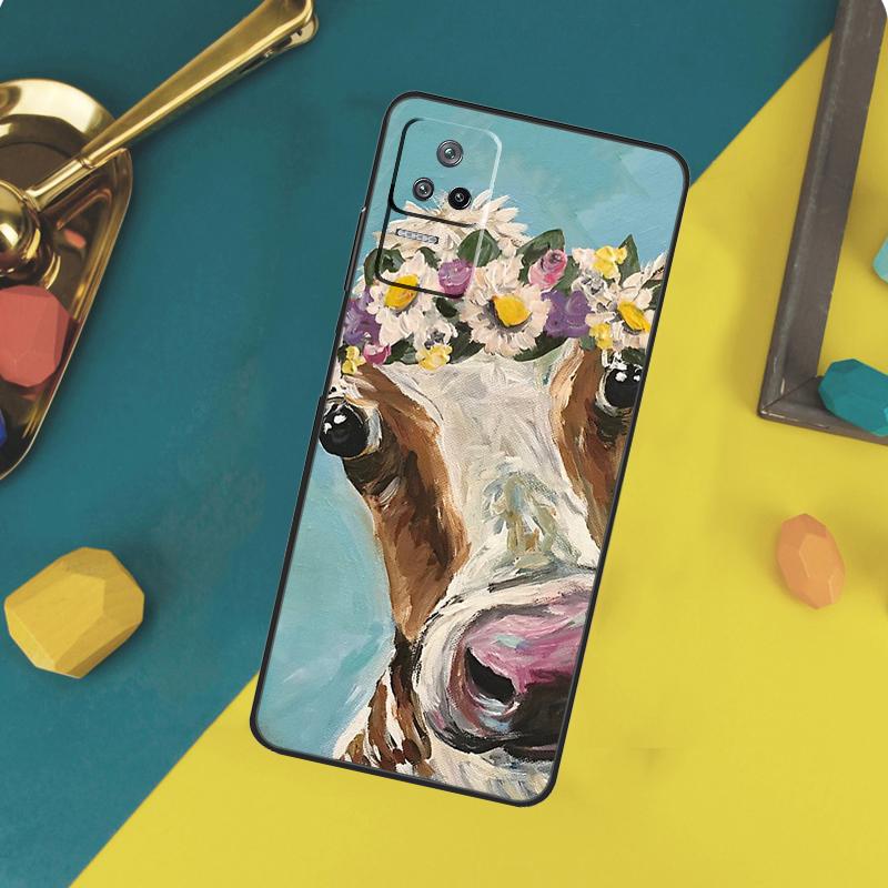 Cute Cartoon Cow Case For Xiaomi 13 14 15 Ultra 11T 12T 13T 14T Pro POCO X7 Pro X3 X5 X6 F5 F6 M6 Pro Funda
