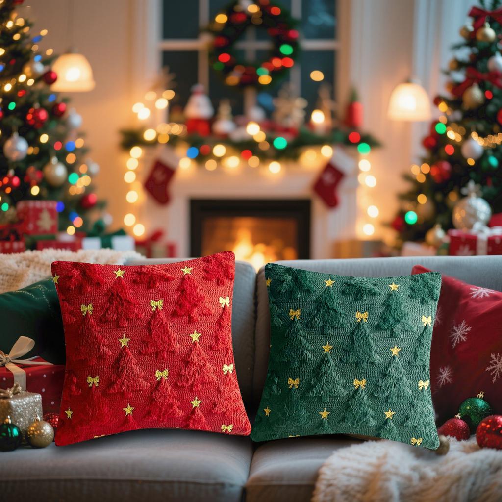 Sweet Christmas Style Plush Pillow Cushion Cover Atmosphere Living Room Sofa Pillow