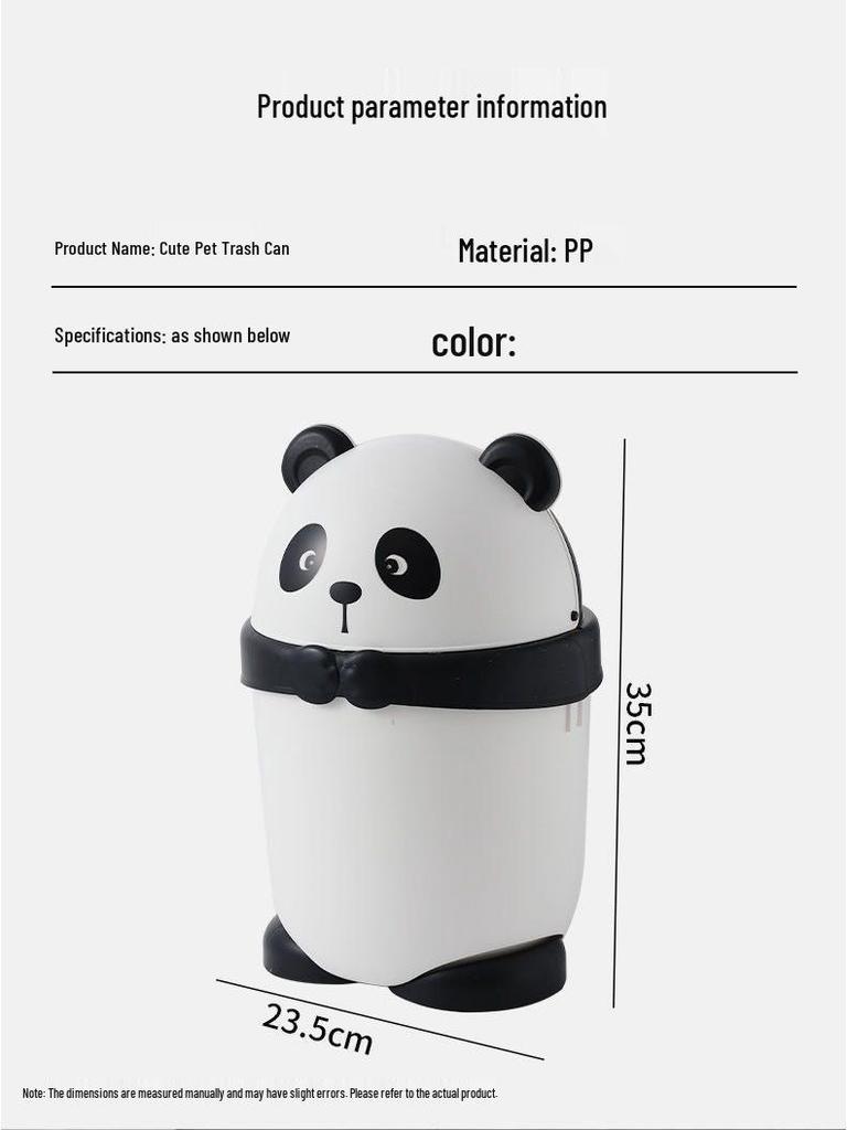 Cute Large Capacity Trash Can with Lid for Bedroom, Kitchen, Bathroom, and Dorm