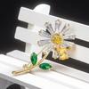 Zircon Daisy Brooch: Japanese & Korean Style Corsage for Women's Suits
