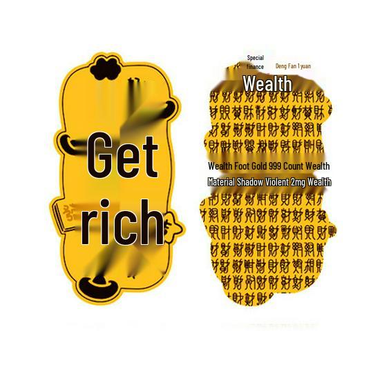 999 Pure Gold Mobile Phone Sticker for Good Luck and Wealth, Inspired by Shuibei's Prosperity.