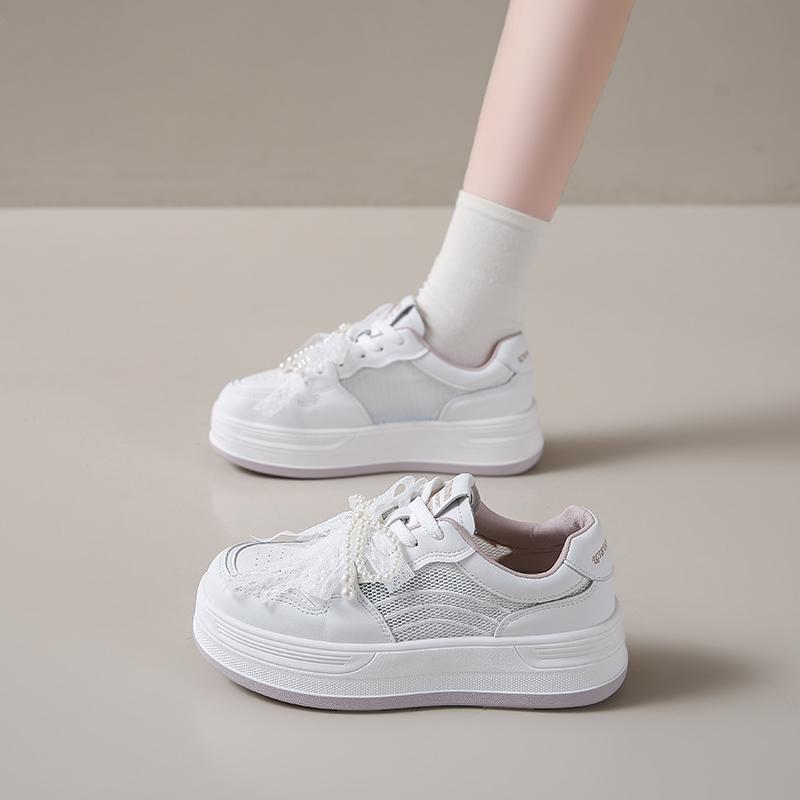 

Fashion CRLAYDK Classic Women s Sneakers Casual Skateboard Walking Lace Summer Shoes Platform Ladies Mesh White Low Top Sports Tennis 40