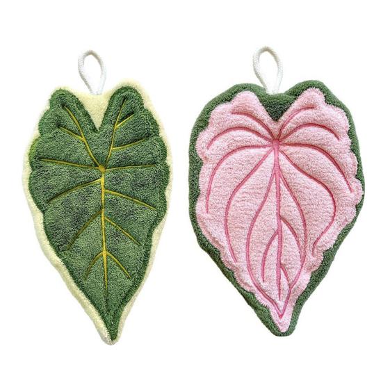 Handtuch Blattform Hängendes Design Küchenhandtuch Dick Saugfähig Wiederverwendbar Tragbares Handtuch Badezimmer Küchenzubehör