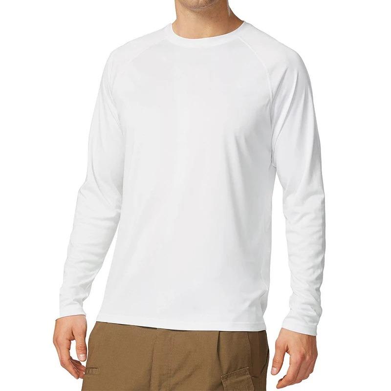 Long Sleeve T-shirt Men'sProtection Quick Dry Breathable Sunscreen T-shirt Hiking Fish Performance Tops