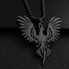 Fashionable and Simple Firebird Phoenix Necklace Daily Titanium Steel Pendant Jewelry for Men and Women