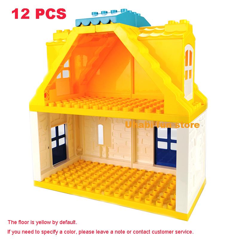Big Building Blocks House Architecture Window Wall Roof Furniture Series Scene Accessories Assembly Children's Educational Toys