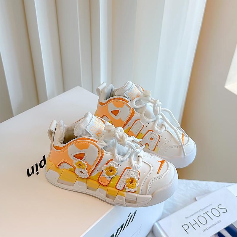 Fashion New Spring Kid Casual Soft Sole Sports Shoe High Top Girl Running Board All-match Plus Velvet Tennis Kid Shoe Girl Shoes