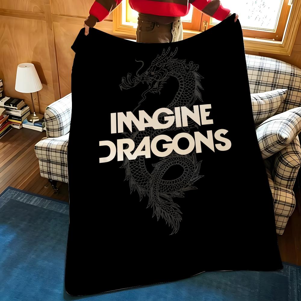 Music I-Imagine D-Dragons Throw Flannel Cozy Print Blanket, Portable, Durable Machine Washable cute Cool