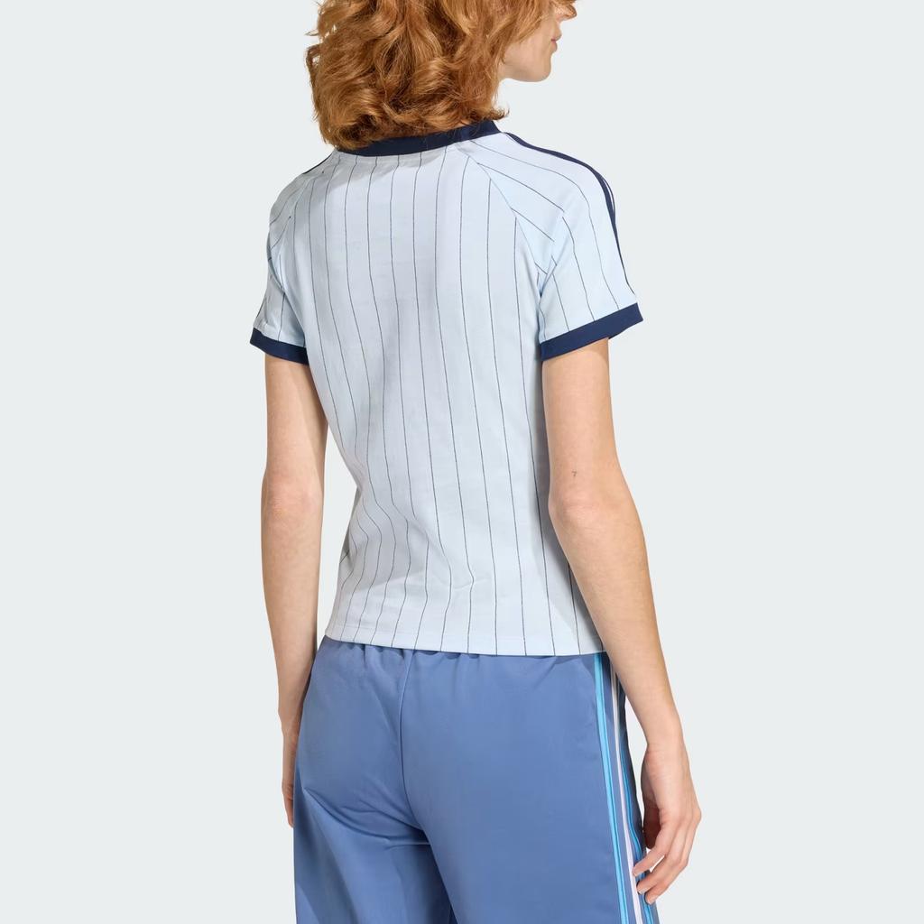 adidas Originals Striped Letter Short Sleeve T-Shirt Women Tops KQ9063
