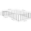 VidaXL Chenil Noir 19,36 m² Acier Enclos pour Chiots Cage Chiens Extérieur 3082239