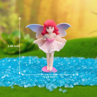 Small Fairy Figurines Miniature Garden Accessories , Birthday Cake Topper Flower Pot Home Decoration Girl Fly Wing Figurines
