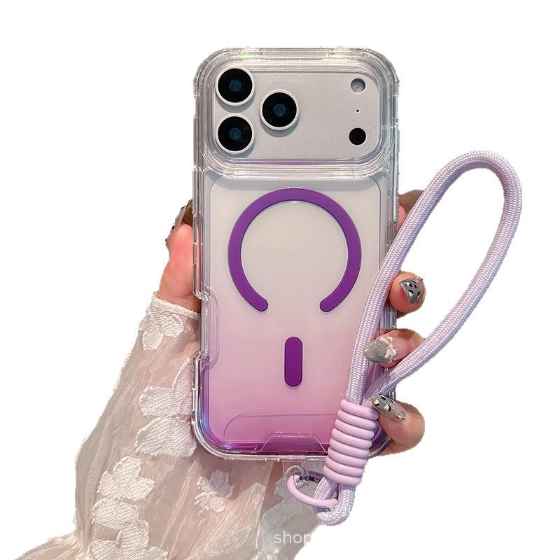 

Apple-Compatible Gradient Magnetic Charging Case with Lanyard - Drop-Proof Protection for iPhone 13, 15, 16, and 17 Pro Max. 15 Pro