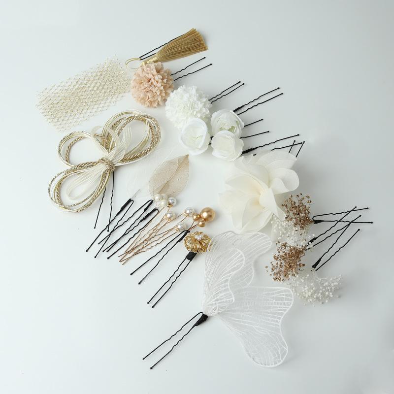 Japanischer Kimono Handgefertigte Stoffblume Haaraccessoires Clip Lolita Haarnadel Kopfschmuck Haarspange Party Sommer Yukata Festvial Deko