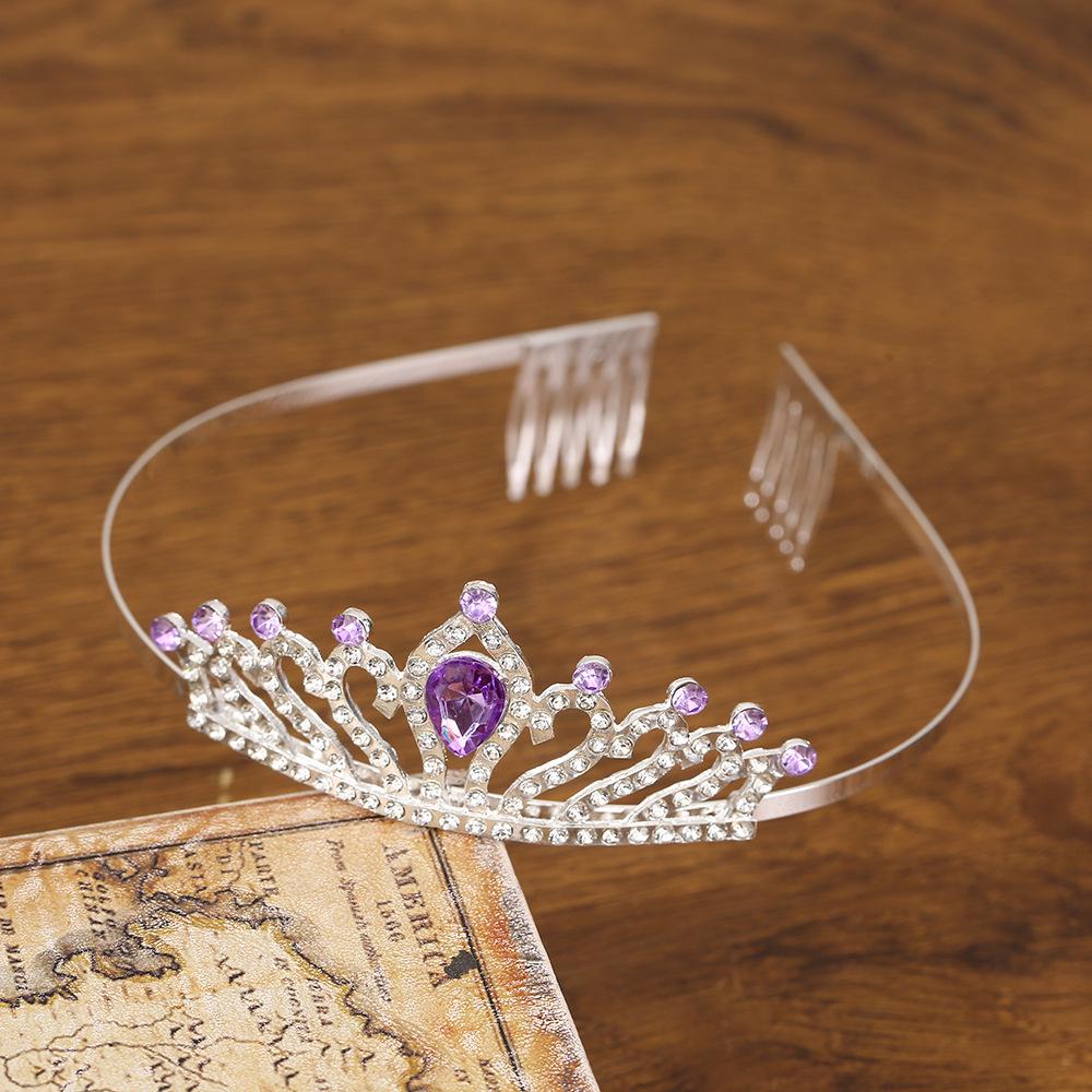 Silver Child's Diamond Headband Comb Tiara for Crown Dance Performance