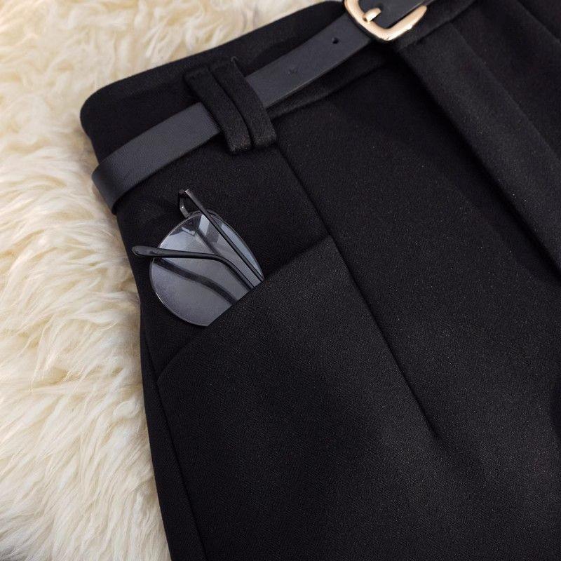 Women's High-Waisted A-Line Woolen Shorts, Autumn/Winter 2025 - Slim Fit, Versatile, Wide-Leg Design with 1 Pocket