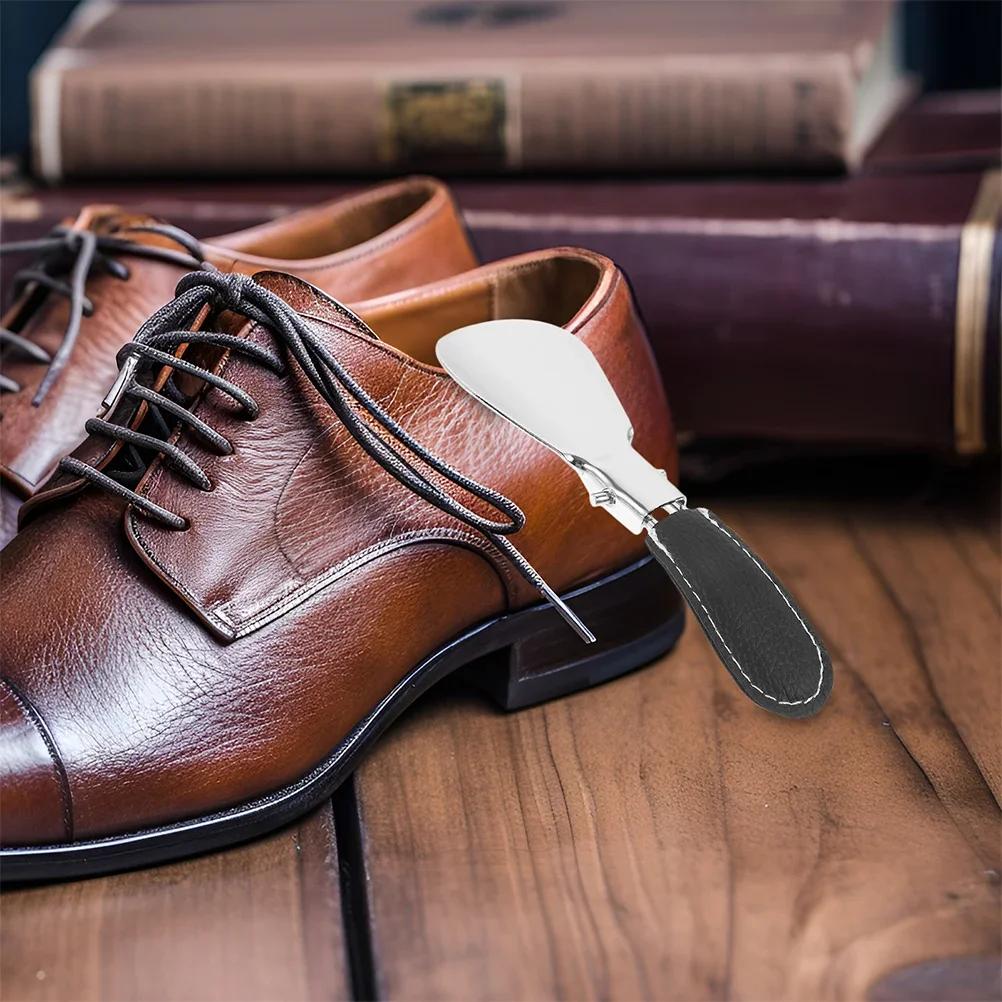 1PC Portable Keychain Shoe Horn, Stainless Steel Foldable Shoehorn for Home Travel