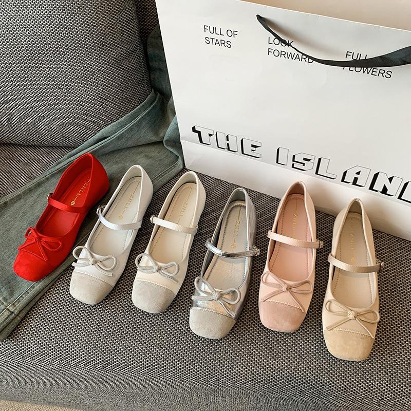 inner height increase women's single shoes square head Mary Jane women's shoes casual small red shoes fat feet wide feet large size women's shoes