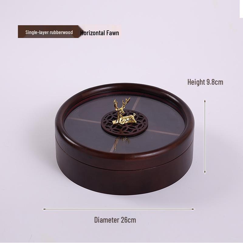New Chinese Style Solid Wood Candy Box: Light Luxury Retro Compartmental Storage for Coffee Tables or Weddings.