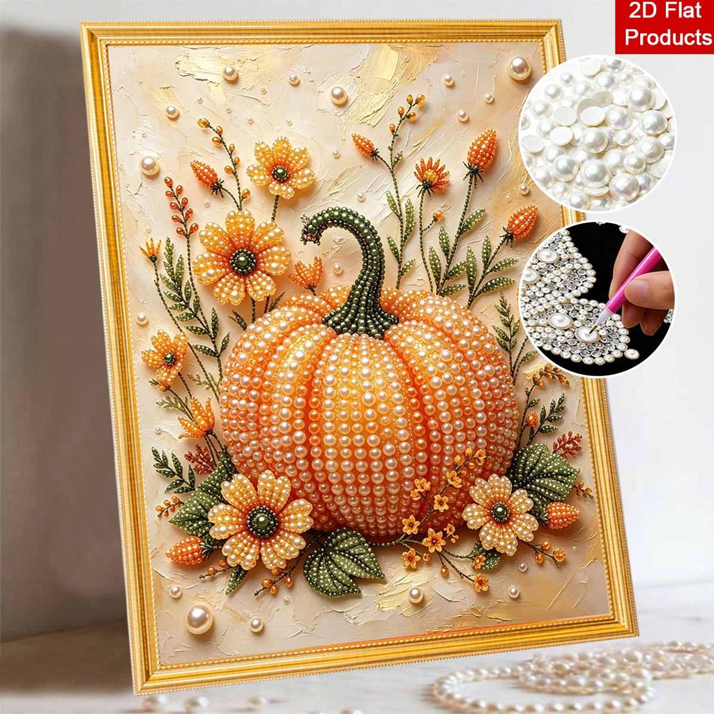 Kit Pittura Perle di Halloween Zucca Floreale Fatto a Mano DIY Decorazione Casa Pittura