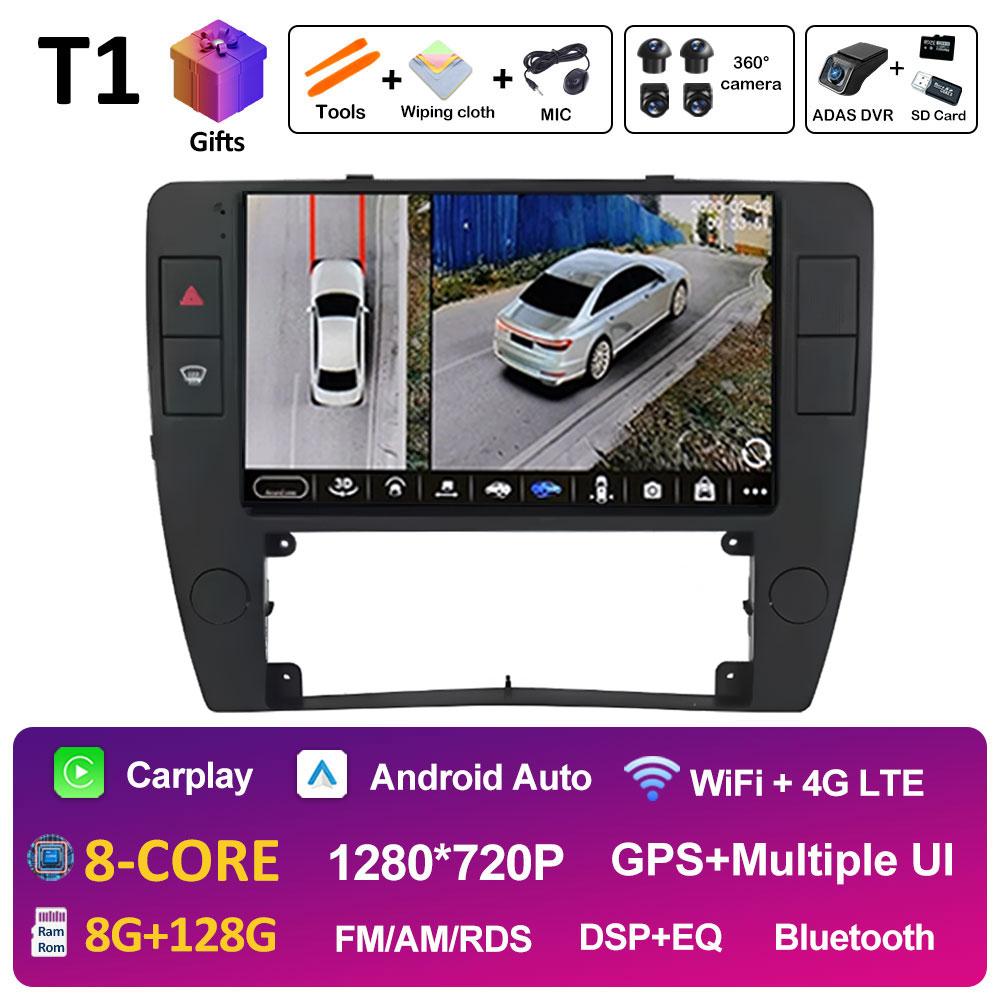 Sistem stereo wireless Carplay DSP pentru Volkswagen Passat B5 2000 2001 2002 2003 2004 2005 Android 14, ventilator de răcire, accesorii Bluetooth