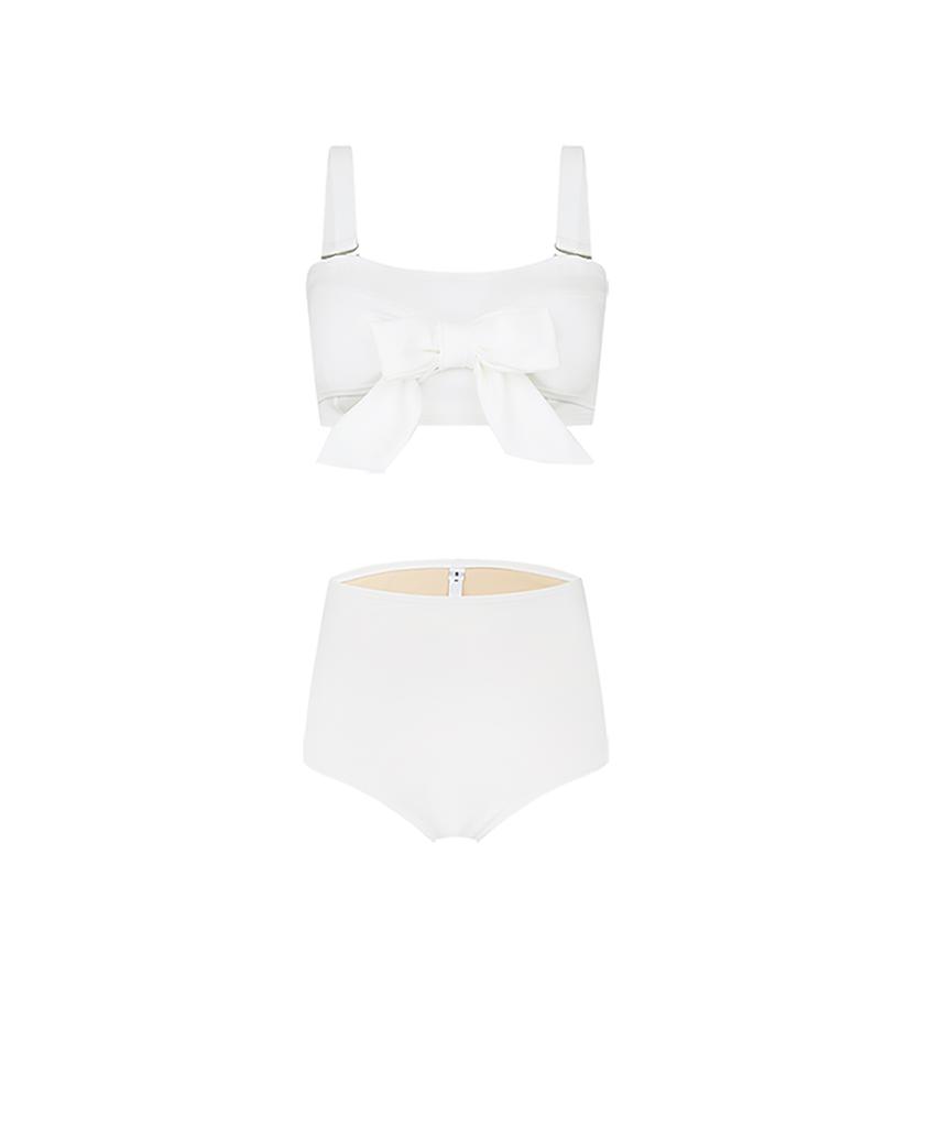 Soltipeullawo [Set] Ribbon Bikini Set White
