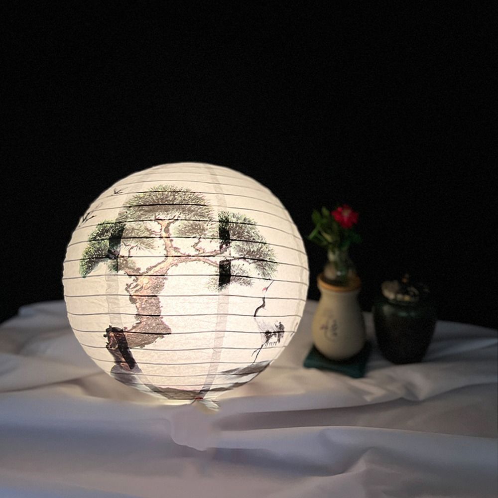 

Круглый бумажный абажур для лампы, подвесной фонарь-шар, праздничные принадлежности, бумажный фонарь, Новый год Style 17