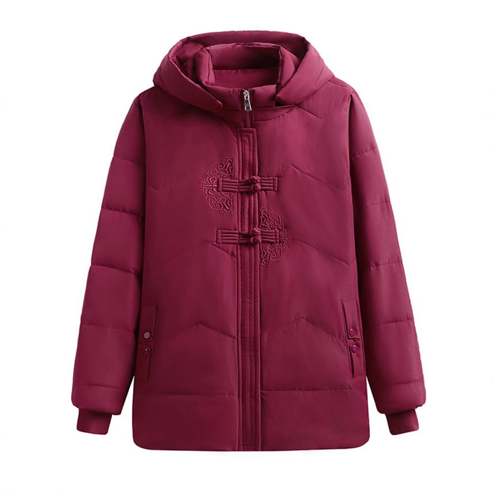 Extra Large Winter Cotton Padded Jacket for Plus Size Women - Warm Quilted Coat for Middle-Aged and Elderly