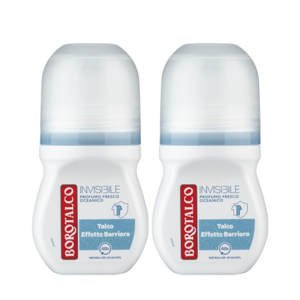 Borotalco Borotalco Invisible Fresh Roll On 50ml  2 Pack FREE