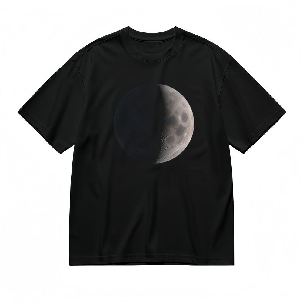 

Men s Trend Classic T-Shirt Lunar Surface Black and Grey Design Printed Tee L