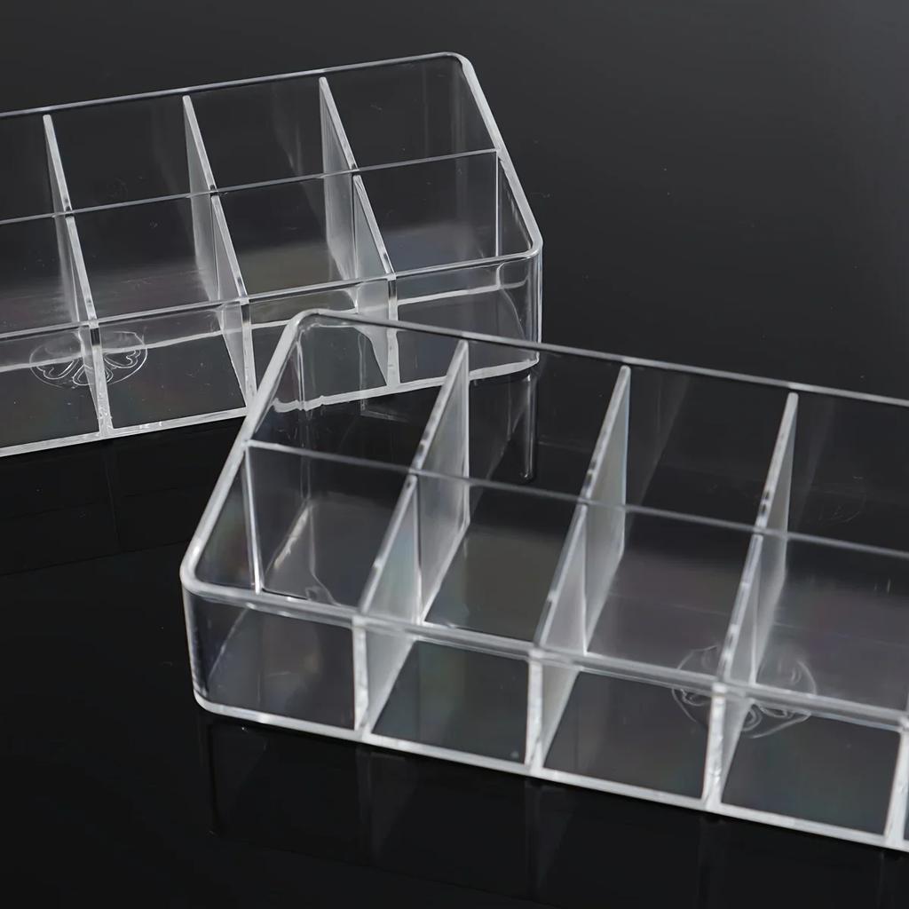 Clear 12 Grid Lipstick Stand Case Makeup Organizer Storage Box Lipstick Display Stand Holder Cosmetic Jewelry Organizer Box