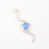 Dark Blue Cat's Eye Gemstone 925 Sterling Silver Jewelry Handmade Chain Pendant PP-44-33