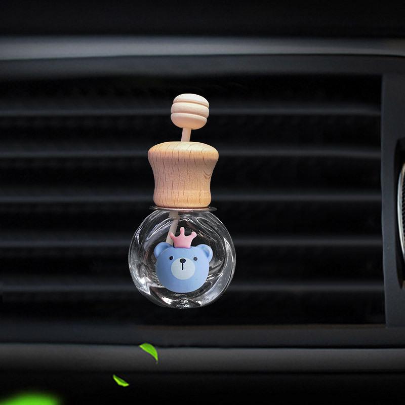 Cartoon Car Air Vent Perfume Bottle Clip - Cute Glass Interior Decoration Freshener