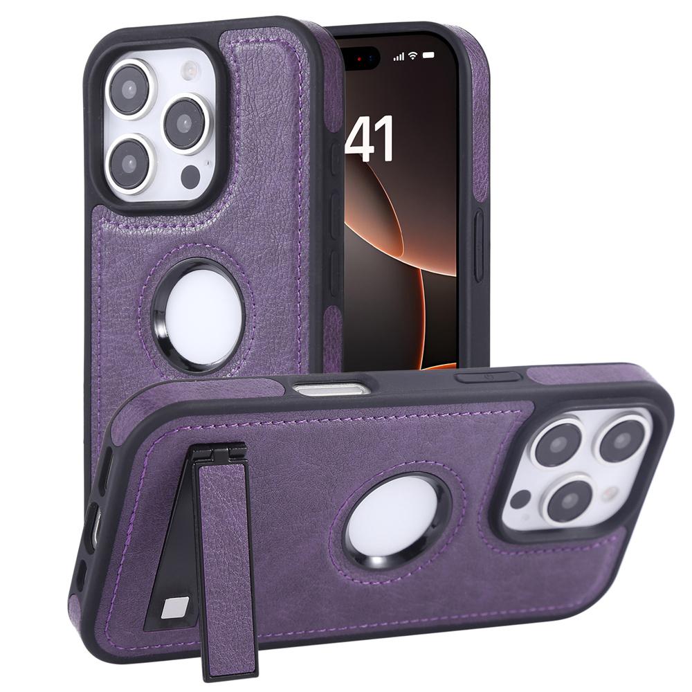 PU Leather Hidden Folding Stand Phone Case For iPhone 16 15 11 12 13 14 Pro Max Shockproof Bumper Protective Back Cover