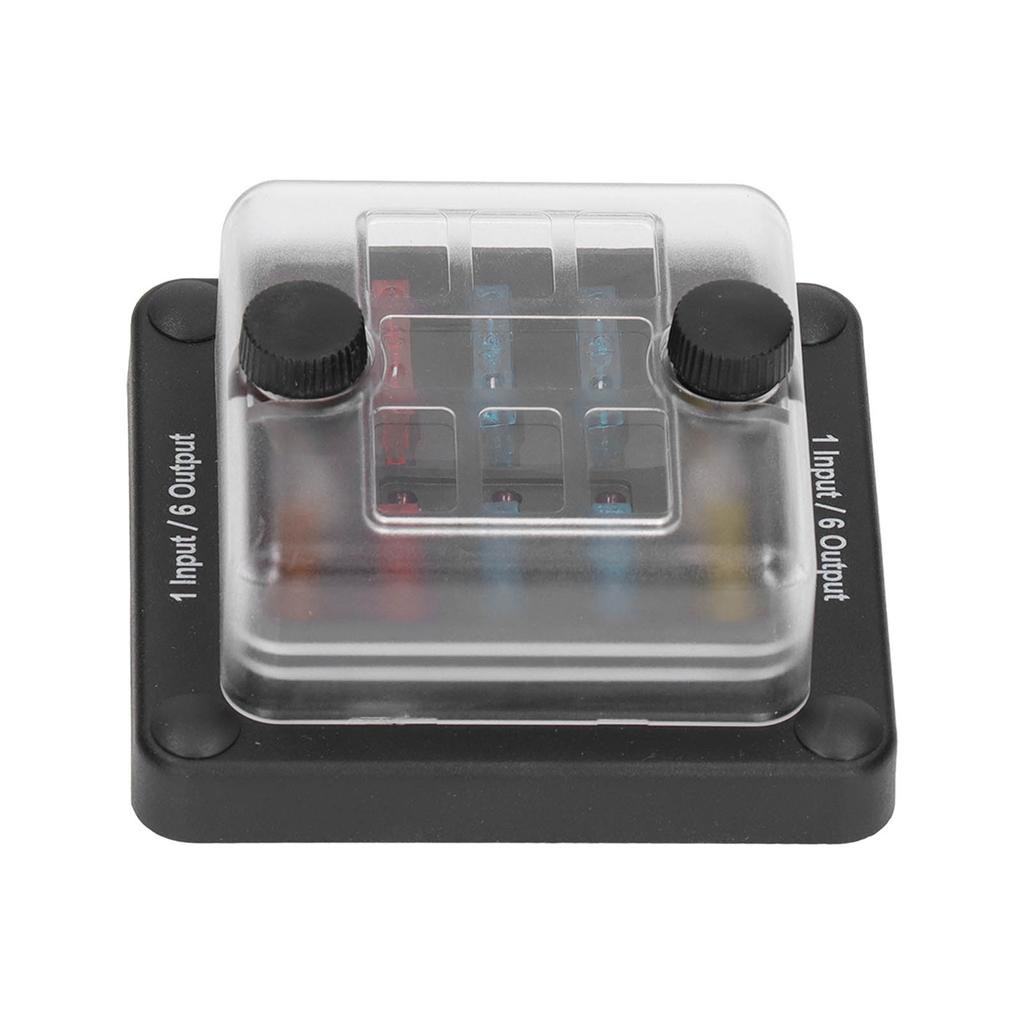 Sicherungskasten mit Flachsicherungen 6-fach Sicherungshalter Wasserdicht mit LED-Warnanzeige für Auto Marine Boot Wohnmobil