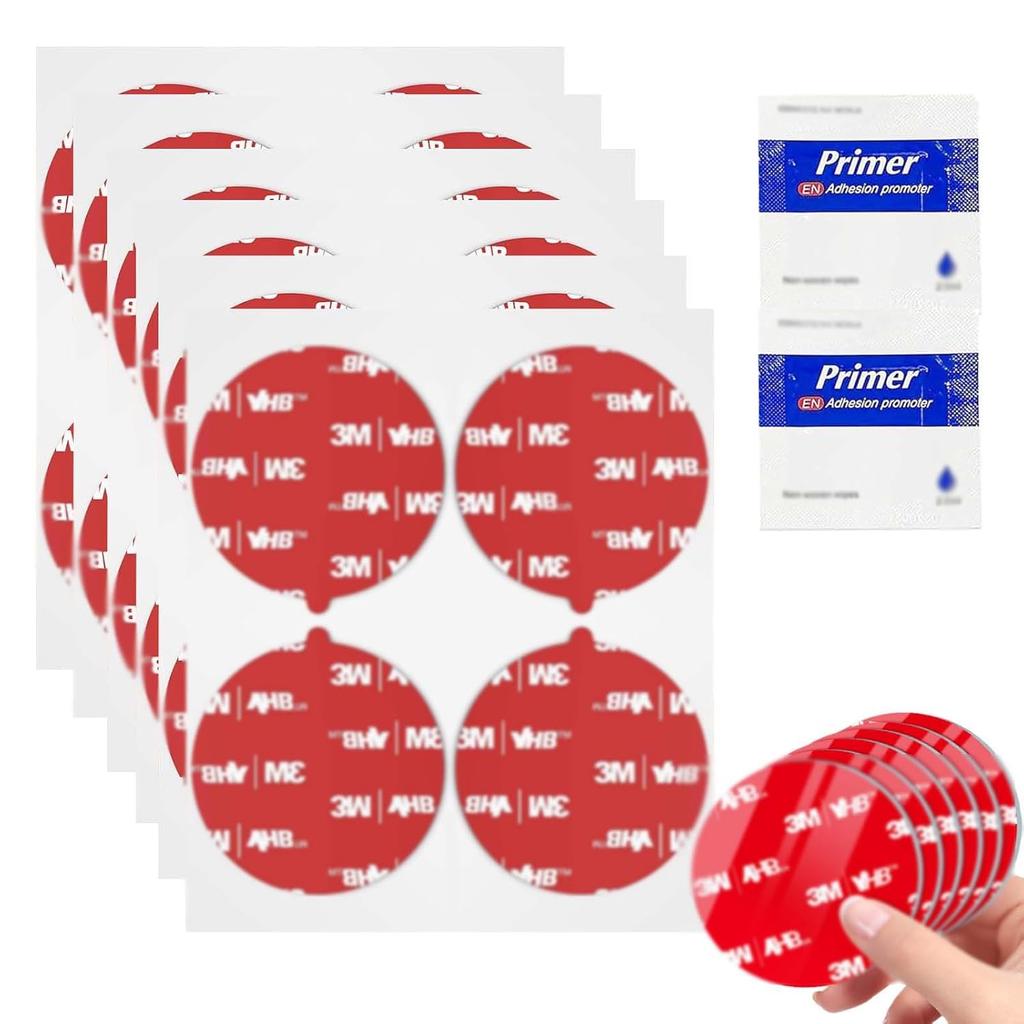 Double Sided Adhesive Pads, 32 PCS 1" Heavy Duty Double Sided Adhesive Dots, Waterproof & Heat Resistant Double Sided Tape for Indoor and Out Door,