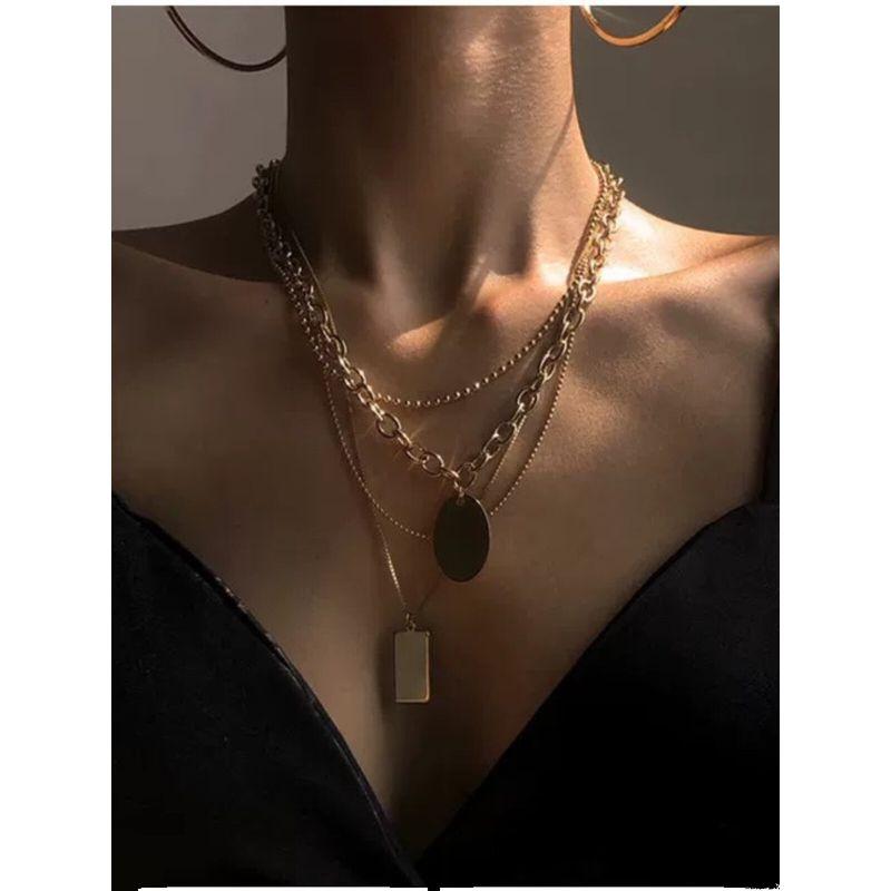 INS Titanium Steel Multi-Layer Twin Garden Pendant Women's Necklace