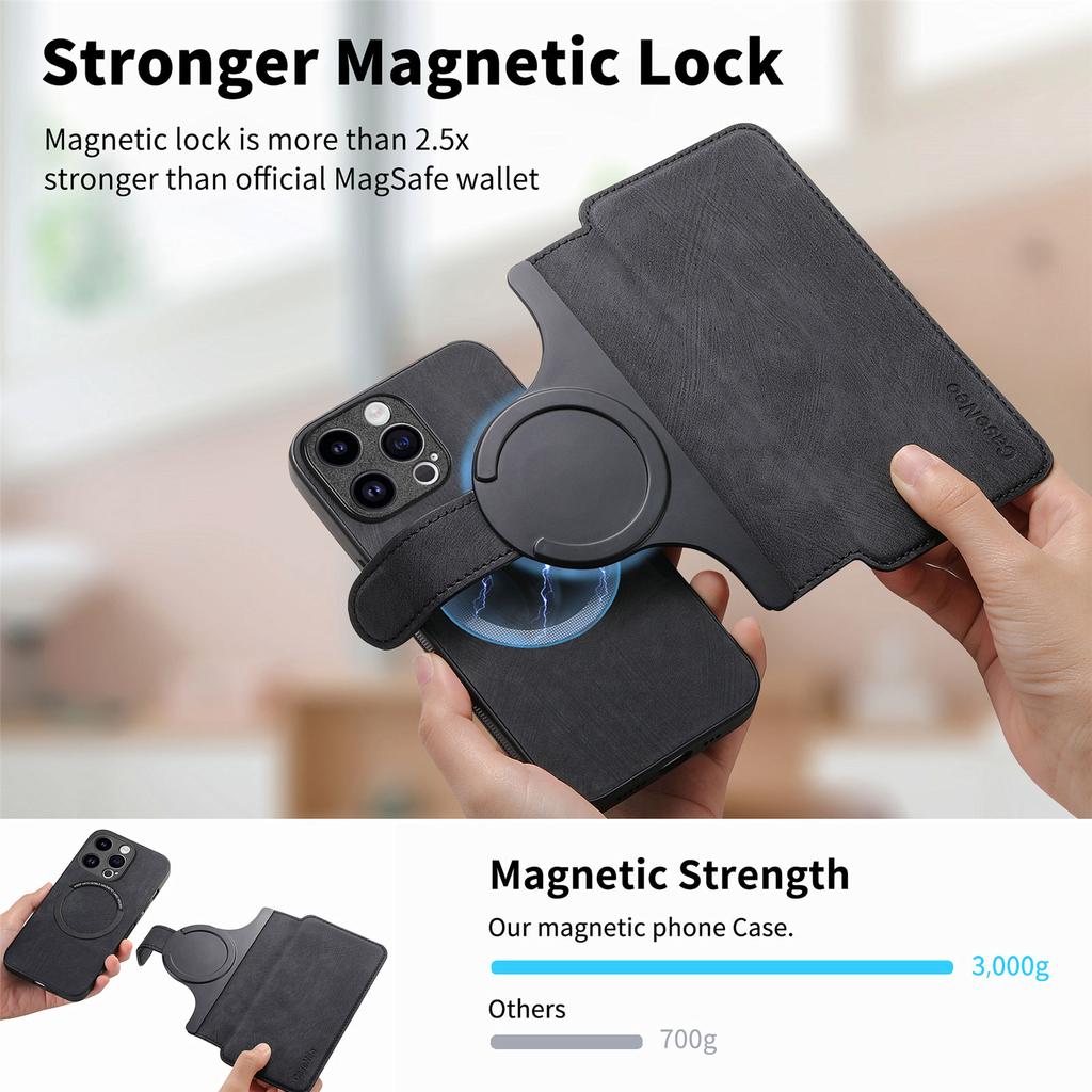 For iPhone 12 Pro Max 6.7 inch Magnetic Case CASENEO Detachable Leather Phone Wallet Cover