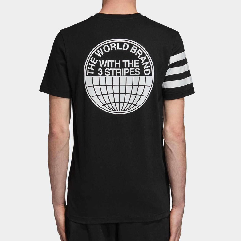 Adidas Originals Logo Print Crew Neck Short Sleeve T-Shirt Men Tops Black CZ1749