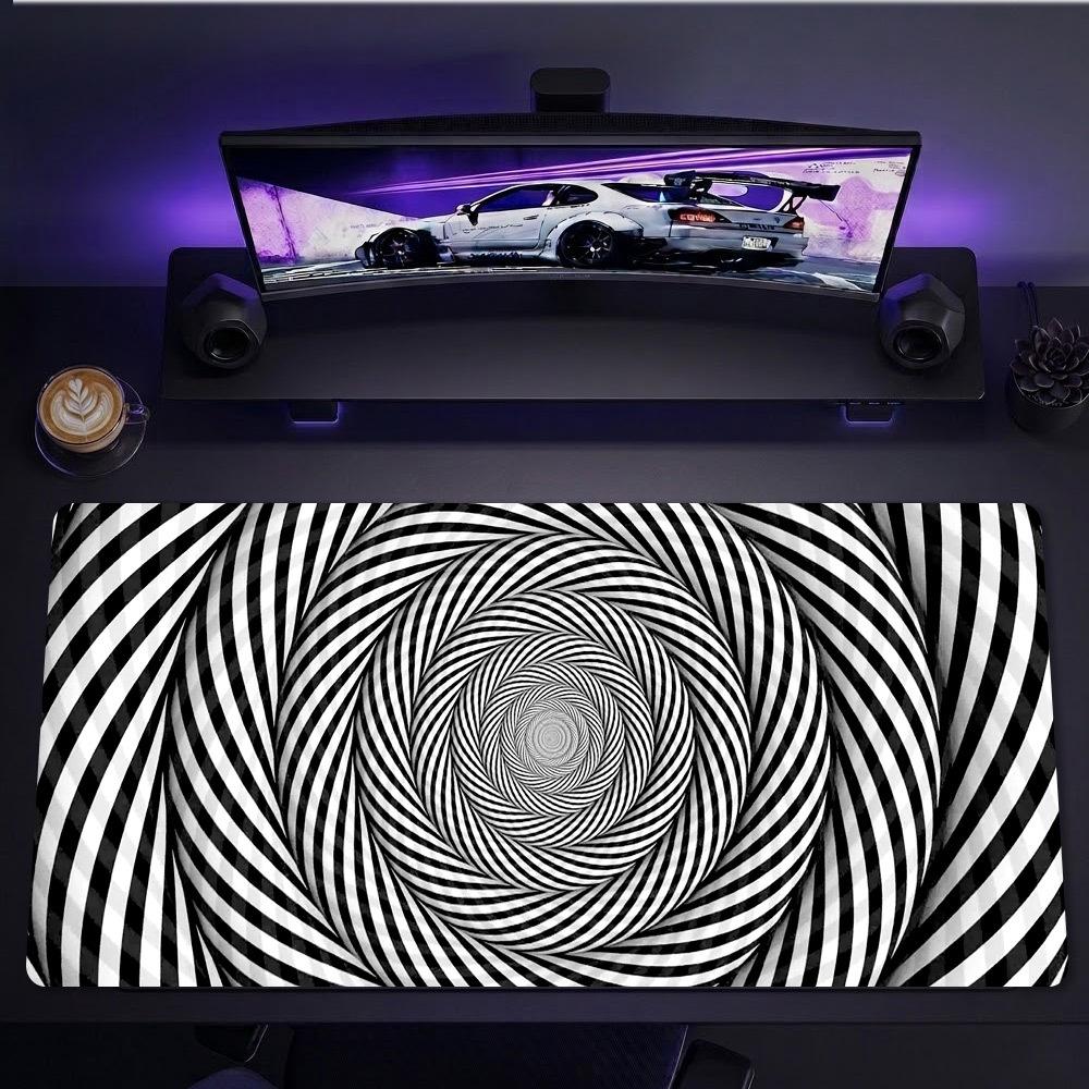 Modern Abstract Contour Line Large Desk Mat Antislip Rubber Mousepad For Gaming Room Office Pc Keyboard Workstation Decor