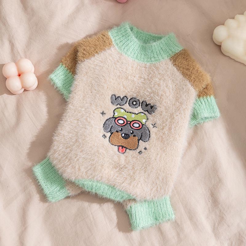 Autumn/Winter Warm Knitted Cat & Small Dog Sweater with Pompoms