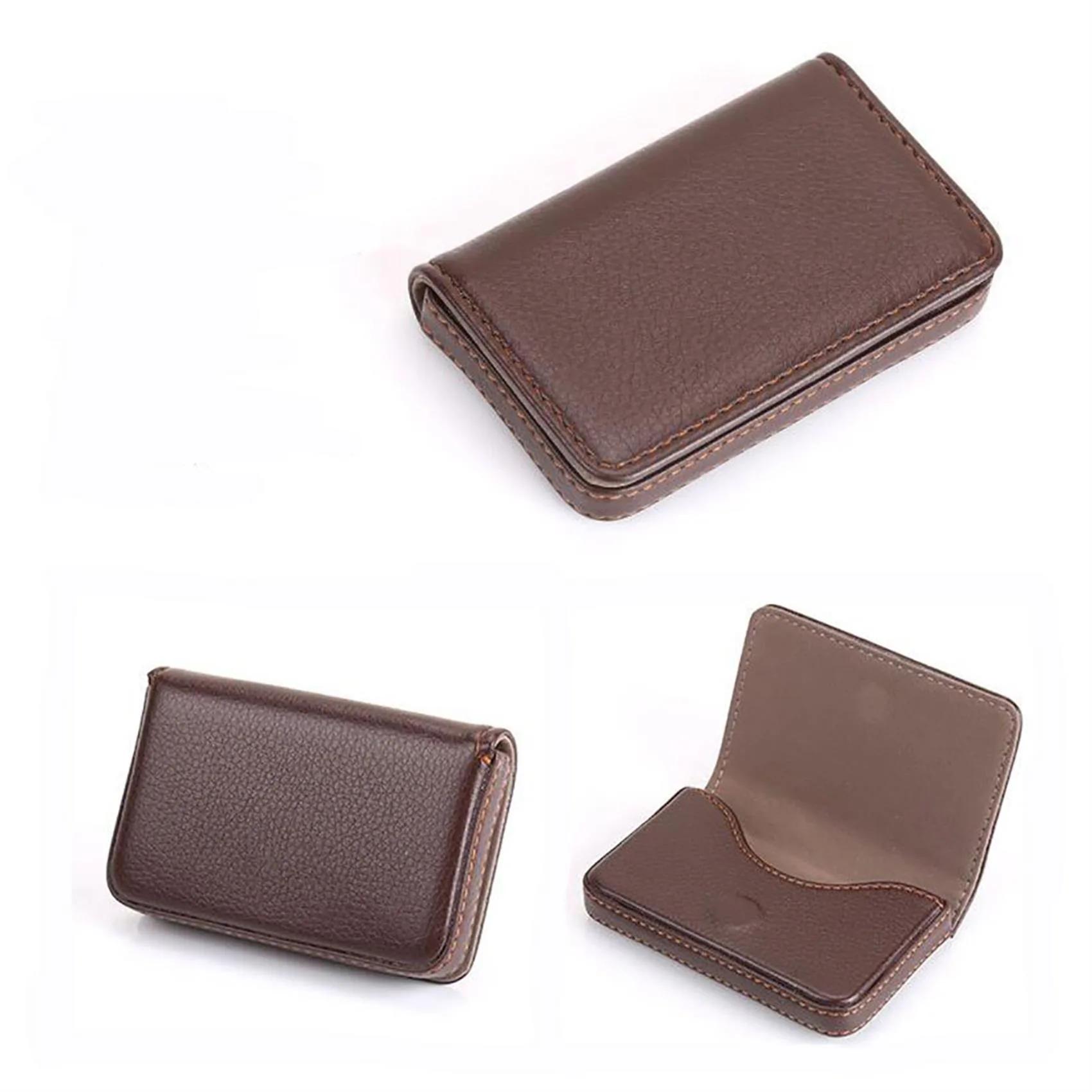 

1 шт. держатель для визитных карточек из ПУ кожи с магнитной застежкой, тонкий карман, держатель для именных карточек, большая вместимость, портативный чехол для кредитных карт кофейный